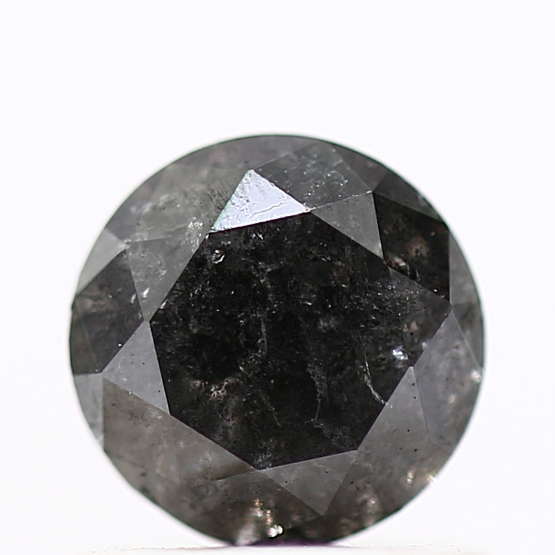 0.88 Carat Fancy Black Round Shape Brilliant Cut Natural Loose Diamond